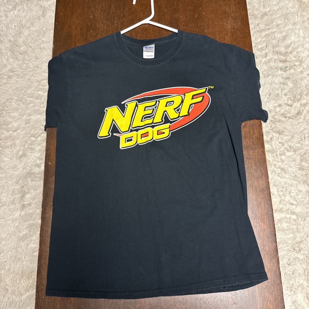 Gildan Men's NERF Gun Logo NERF DOG Promo Tee Black T-shirt Size L Tee